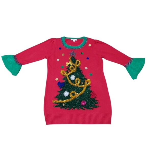 Women's Celebrate Together  Crewneck Tree Tunic Ugly Christmas Sweater size XL - Picture 3 of 15